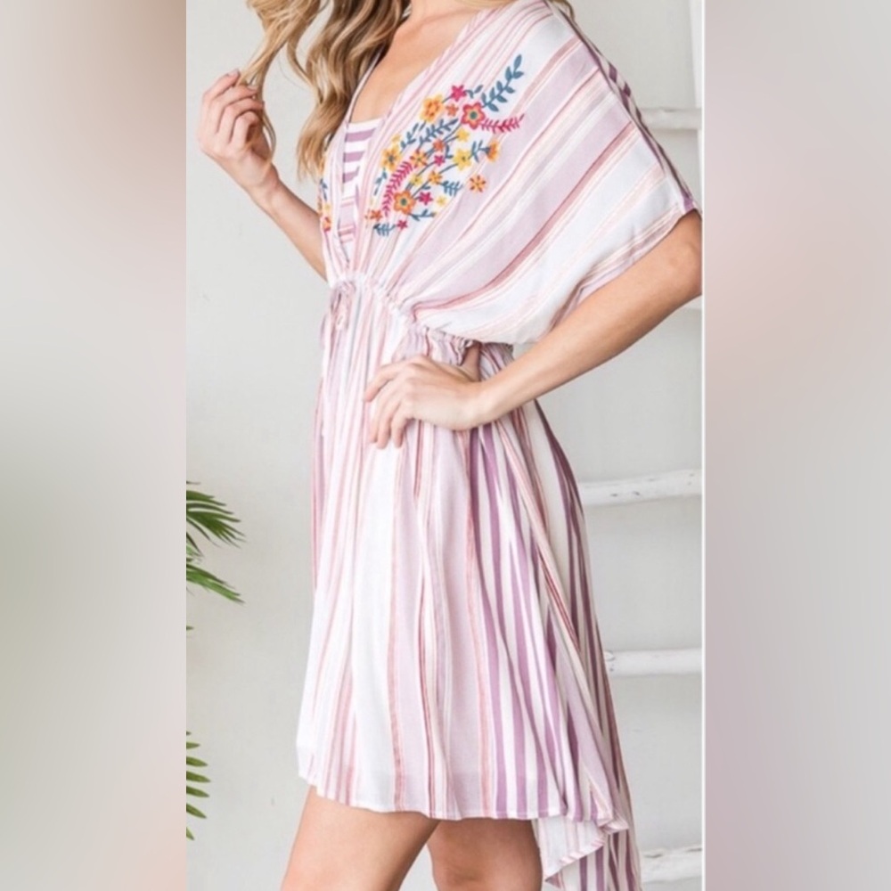 Mauve Pink Striped Dress - Picture 3 of 5